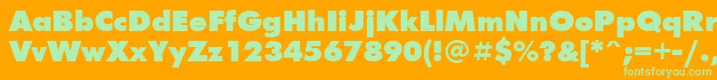 FuturisextraBoldCyrillic Font – Green Fonts on Orange Background