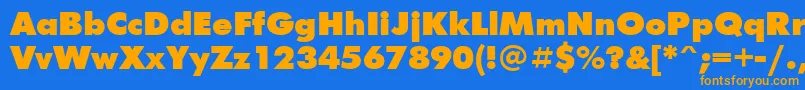 FuturisextraBoldCyrillic Font – Orange Fonts on Blue Background