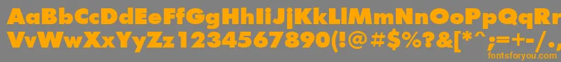 FuturisextraBoldCyrillic-Schriftart – Orangefarbene Schriften auf grauem Hintergrund