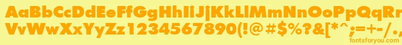 FuturisextraBoldCyrillic Font – Orange Fonts on Yellow Background