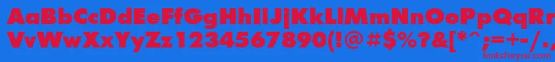 フォントFuturisextraBoldCyrillic – 赤い文字の青い背景