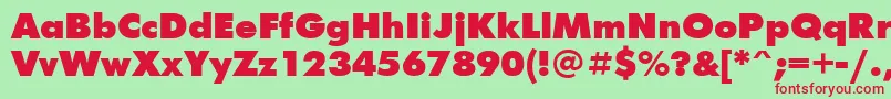 FuturisextraBoldCyrillic Font – Red Fonts on Green Background