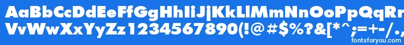 フォントFuturisextraBoldCyrillic – 青い背景に白い文字