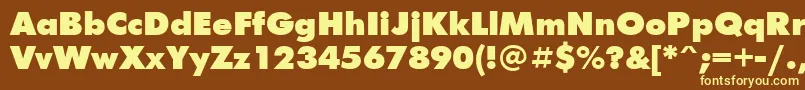 FuturisextraBoldCyrillic Font – Yellow Fonts on Brown Background