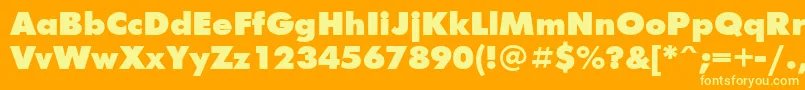 FuturisextraBoldCyrillic Font – Yellow Fonts on Orange Background