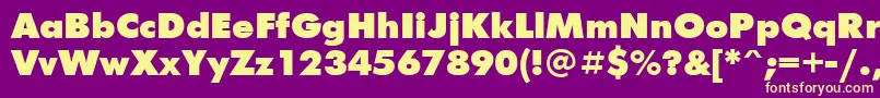 Fonte FuturisextraBoldCyrillic – fontes amarelas em um fundo roxo