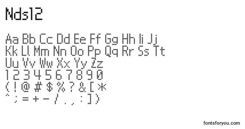 Schriftart Nds12 – Alphabet, Zahlen, spezielle Symbole