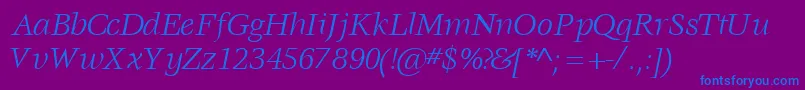 VoracesskItalic Font – Blue Fonts on Purple Background