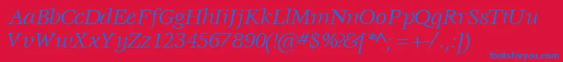 VoracesskItalic Font – Blue Fonts on Red Background