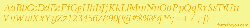 VoracesskItalic Font – Orange Fonts on Yellow Background