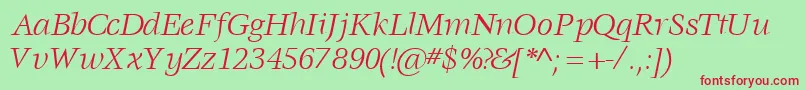 VoracesskItalic Font – Red Fonts on Green Background