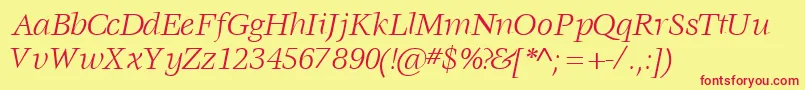 VoracesskItalic Font – Red Fonts on Yellow Background