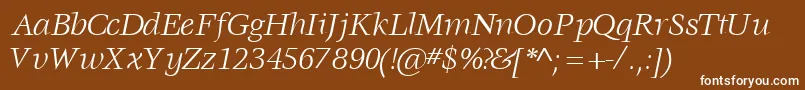 VoracesskItalic Font – White Fonts on Brown Background