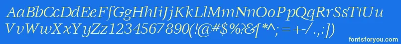 VoracesskItalic Font – Yellow Fonts on Blue Background