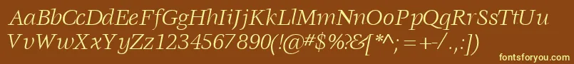 VoracesskItalic Font – Yellow Fonts on Brown Background