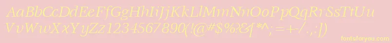 VoracesskItalic-Schriftart – Gelbe Schriften auf rosa Hintergrund