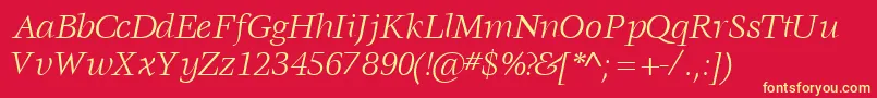 VoracesskItalic Font – Yellow Fonts on Red Background