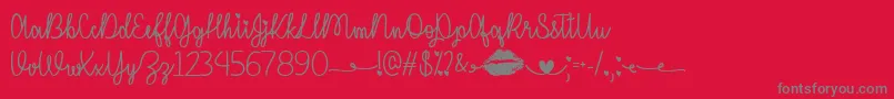 IMissYourKissTtf Font – Gray Fonts on Red Background