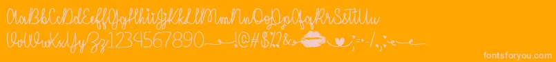 IMissYourKissTtf Font – Pink Fonts on Orange Background