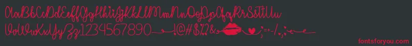 IMissYourKissTtf-Schriftart – Rote Schriften auf schwarzem Hintergrund