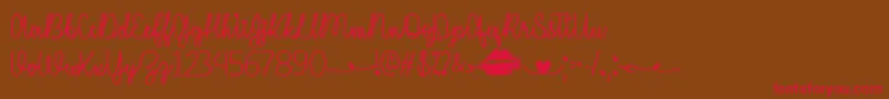 IMissYourKissTtf Font – Red Fonts on Brown Background