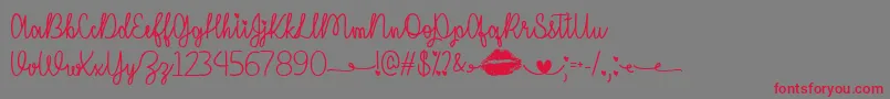 IMissYourKissTtf Font – Red Fonts on Gray Background