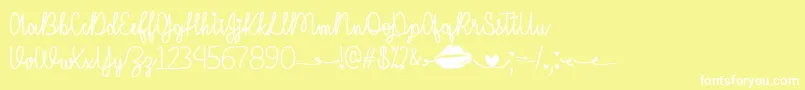 IMissYourKissTtf Font – White Fonts on Yellow Background
