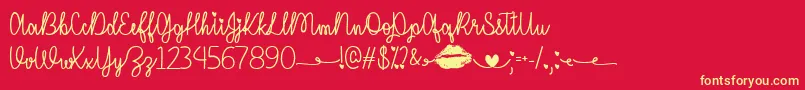 IMissYourKissTtf Font – Yellow Fonts on Red Background