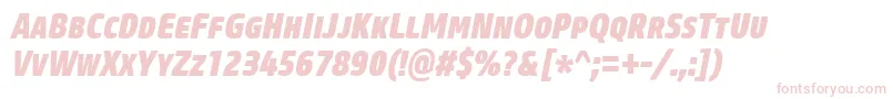 CoreSansMSc87CnHeavyItalic Font – Pink Fonts on White Background