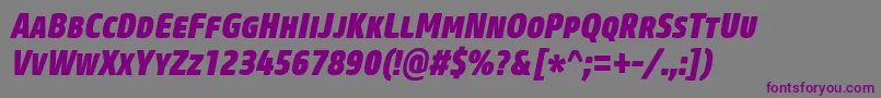 CoreSansMSc87CnHeavyItalic Font – Purple Fonts on Gray Background