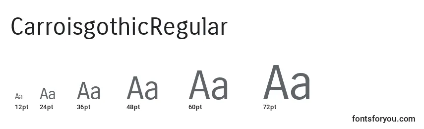 Размеры шрифта CarroisgothicRegular