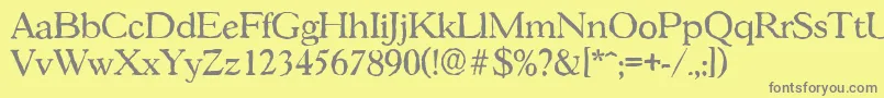 GascogneantiqueRegular Font – Gray Fonts on Yellow Background