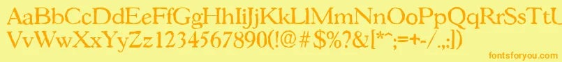 GascogneantiqueRegular Font – Orange Fonts on Yellow Background