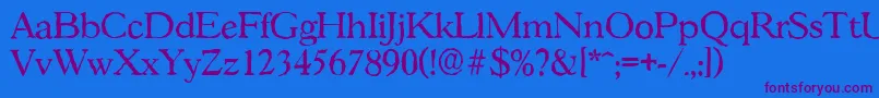 GascogneantiqueRegular Font – Purple Fonts on Blue Background