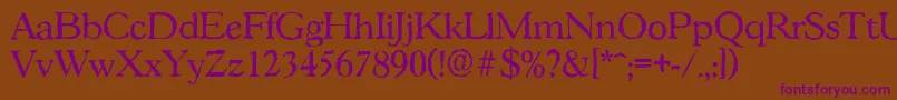 GascogneantiqueRegular Font – Purple Fonts on Brown Background