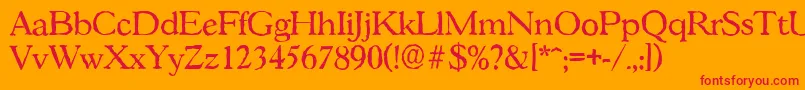 GascogneantiqueRegular Font – Red Fonts on Orange Background