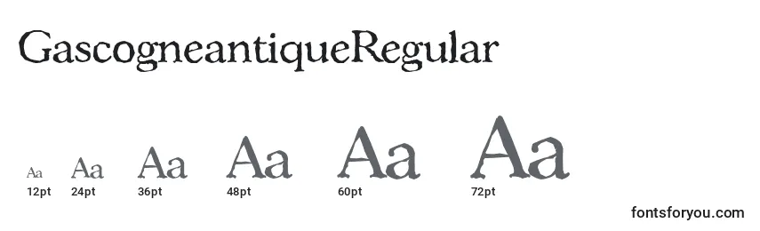 Размеры шрифта GascogneantiqueRegular