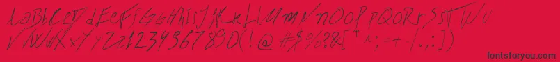 BiffeCalligraphy-Schriftart – Schwarze Schriften auf rotem Hintergrund