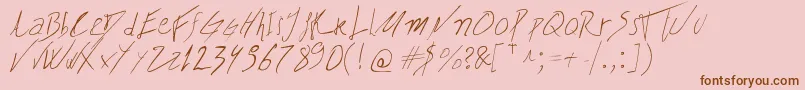 BiffeCalligraphy-Schriftart – Braune Schriften auf rosa Hintergrund