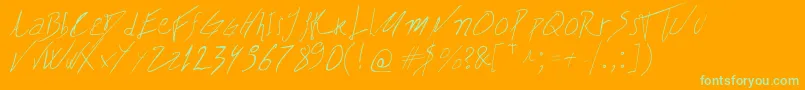 BiffeCalligraphy Font – Green Fonts on Orange Background
