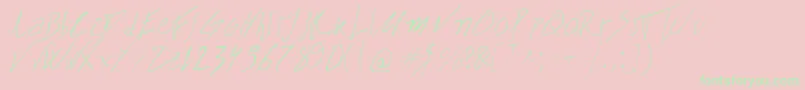 BiffeCalligraphy Font – Green Fonts on Pink Background