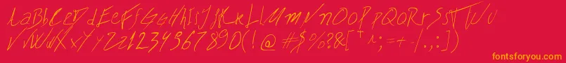 BiffeCalligraphy Font – Orange Fonts on Red Background