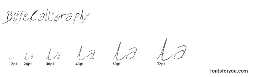 BiffeCalligraphy Font Sizes