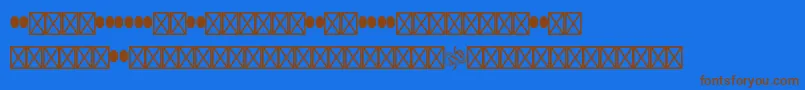 Woodtypeornamentsstd Font – Brown Fonts on Blue Background