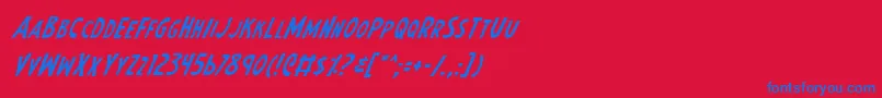 Police EarthsMightiestItalic – polices bleues sur fond rouge