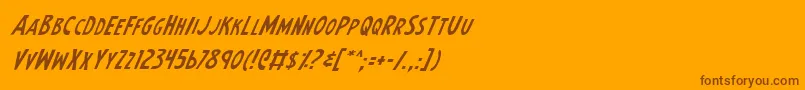 EarthsMightiestItalic Font – Brown Fonts on Orange Background