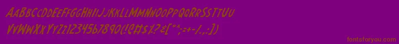 EarthsMightiestItalic Font – Brown Fonts on Purple Background