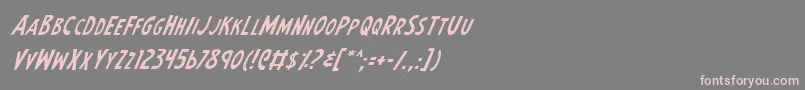 Fonte EarthsMightiestItalic – fontes rosa em um fundo cinza