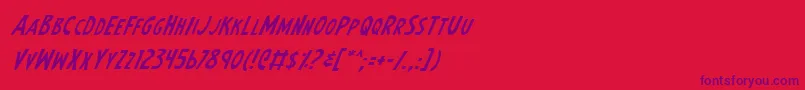 EarthsMightiestItalic Font – Purple Fonts on Red Background