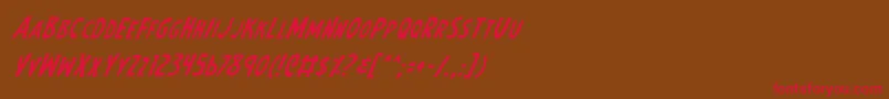 EarthsMightiestItalic Font – Red Fonts on Brown Background